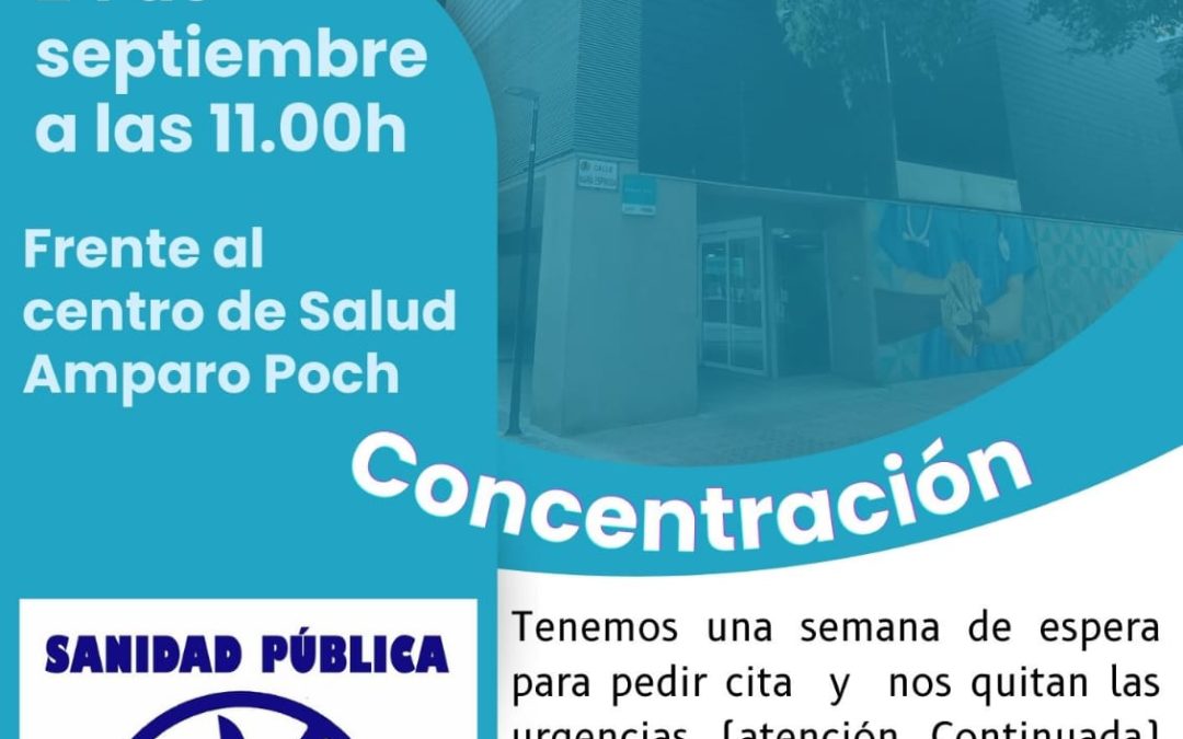 En defensa de las Urgencias del Centro de Salud Amparo Poch de Zaragoza