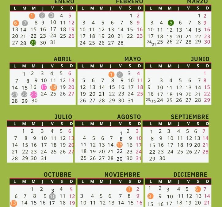 CALENDARIO 2025 DE LA CONSTRUCCIÓN DE ZARAGOZA